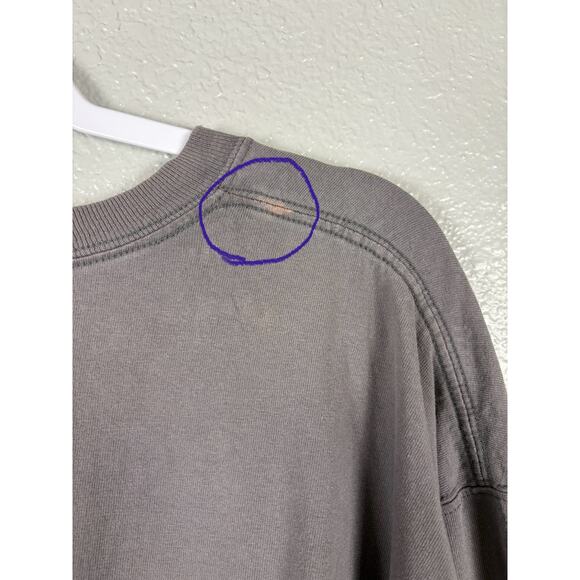 XL Charcoal Grey Long Cuffed Sleeved Original Fit Cotton Men’s Carhartt T-shirt - Picture 9 of 13